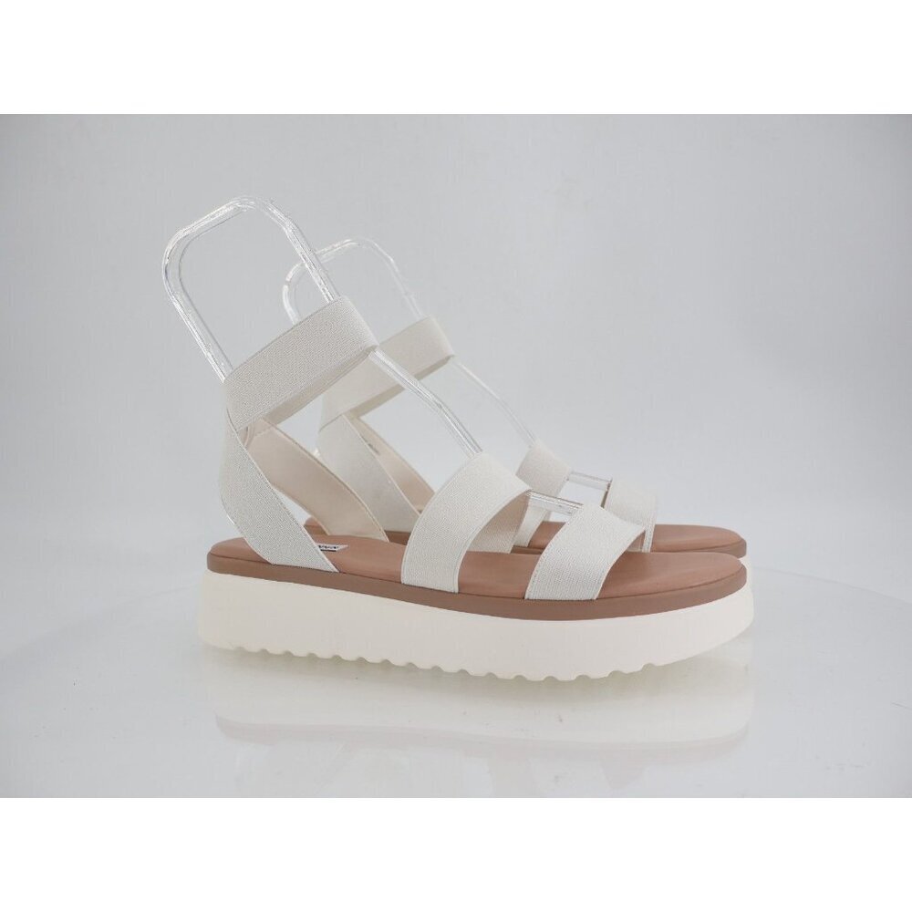 Steve Madden Adele Sandals White Stretchy Platform Gladiator Vegan Slip on 11M